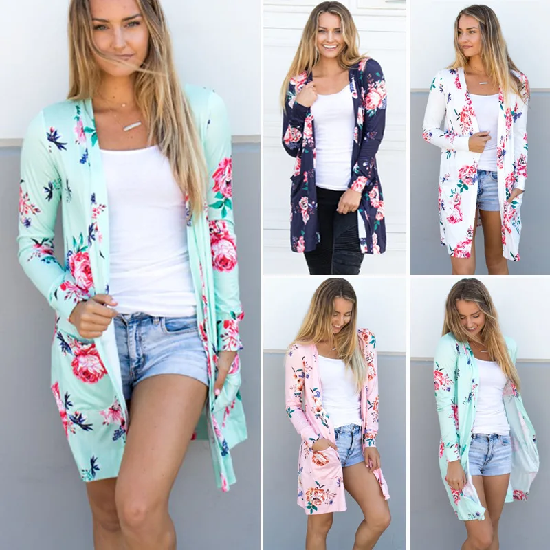 

12918 Autumn Casual Printed Cardigan Long-sleeved Coat