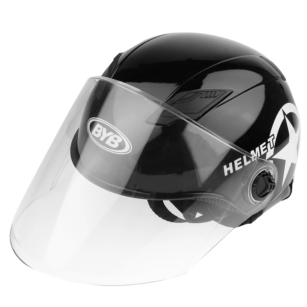 MagiDeal Motorcycle Helmet Single Shield Racing Helmet Hyaline Long Lens