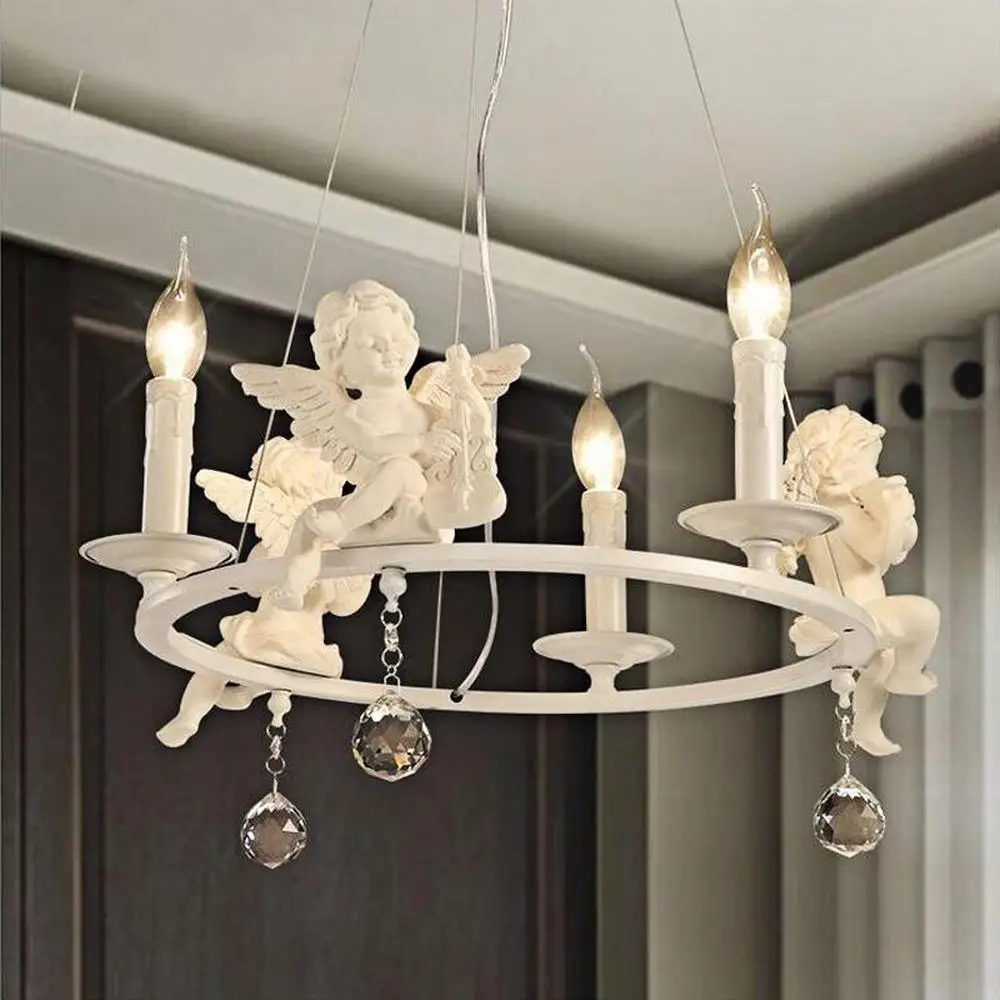 Modern Lamps lustre Lighting Led Pendant Creative Crystal Chandeliers With The Angel For Living Room Light lw591158py afbeelding
