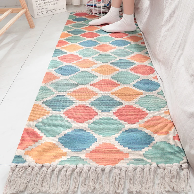 Декоративный коврик, много размеров, ковер для дома, хлопок, ковер в скандинавском стиле, украшение для кухни, гостиной, пола, спальни
