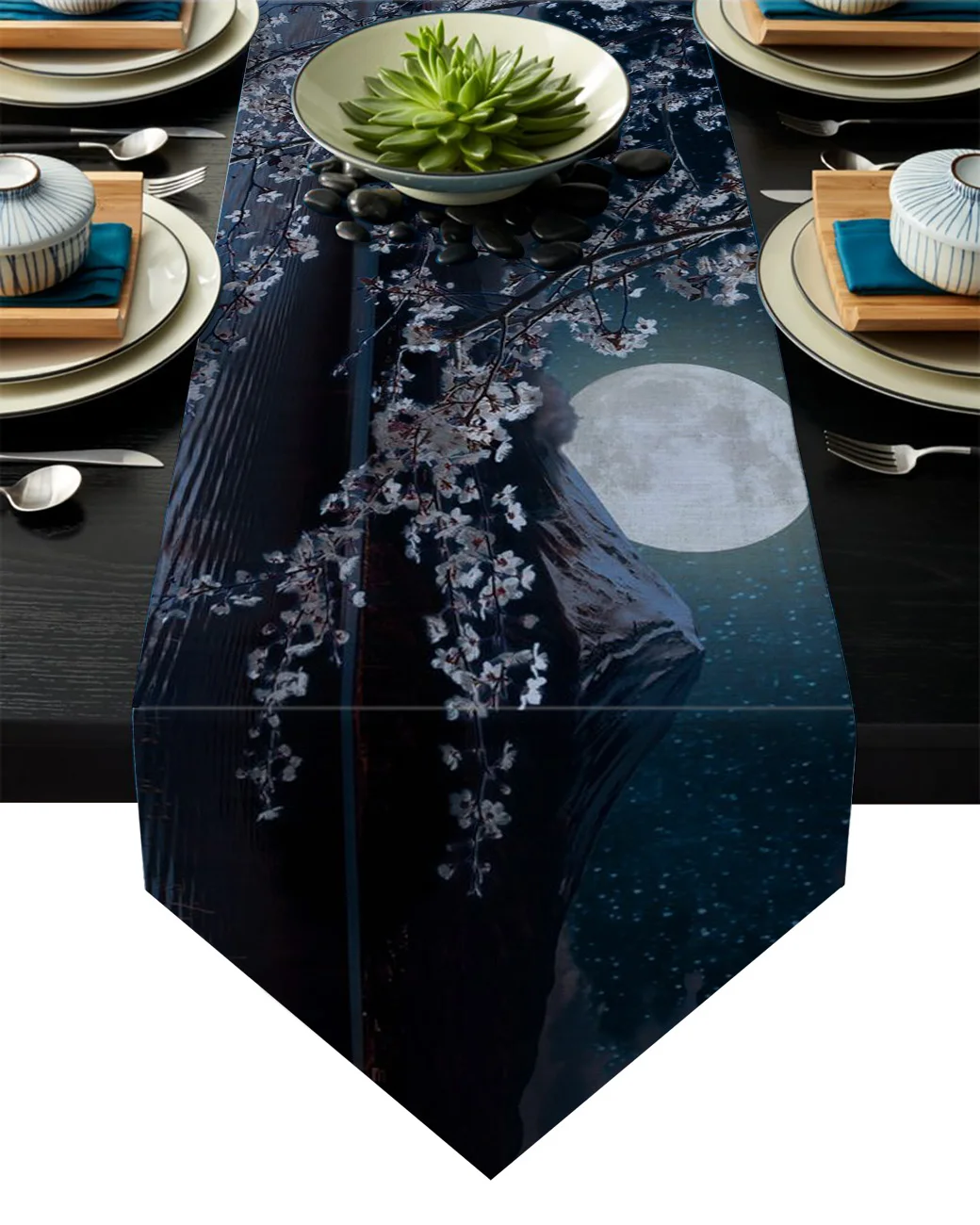 Настенная настольная дорожка с креплением Fuji и цветами вишни в ночное