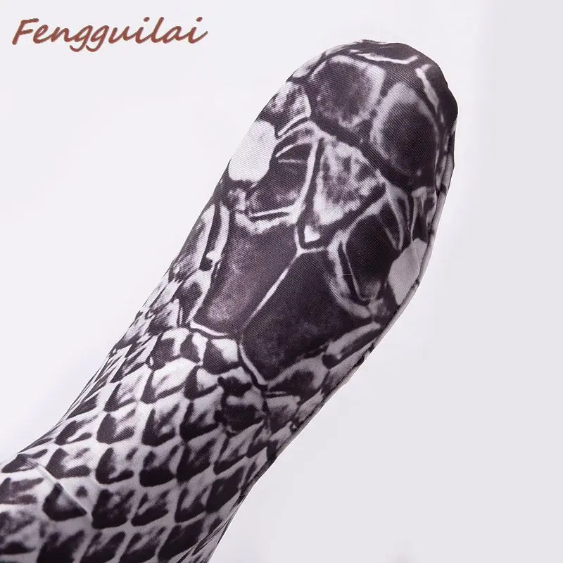 FENGGUILAI новые лосины для фитнеса с принтом женские модные Полиэстеровые брюки длиной до щиколотки змеиная кожа Push Up Keep Slim женские леггинсы