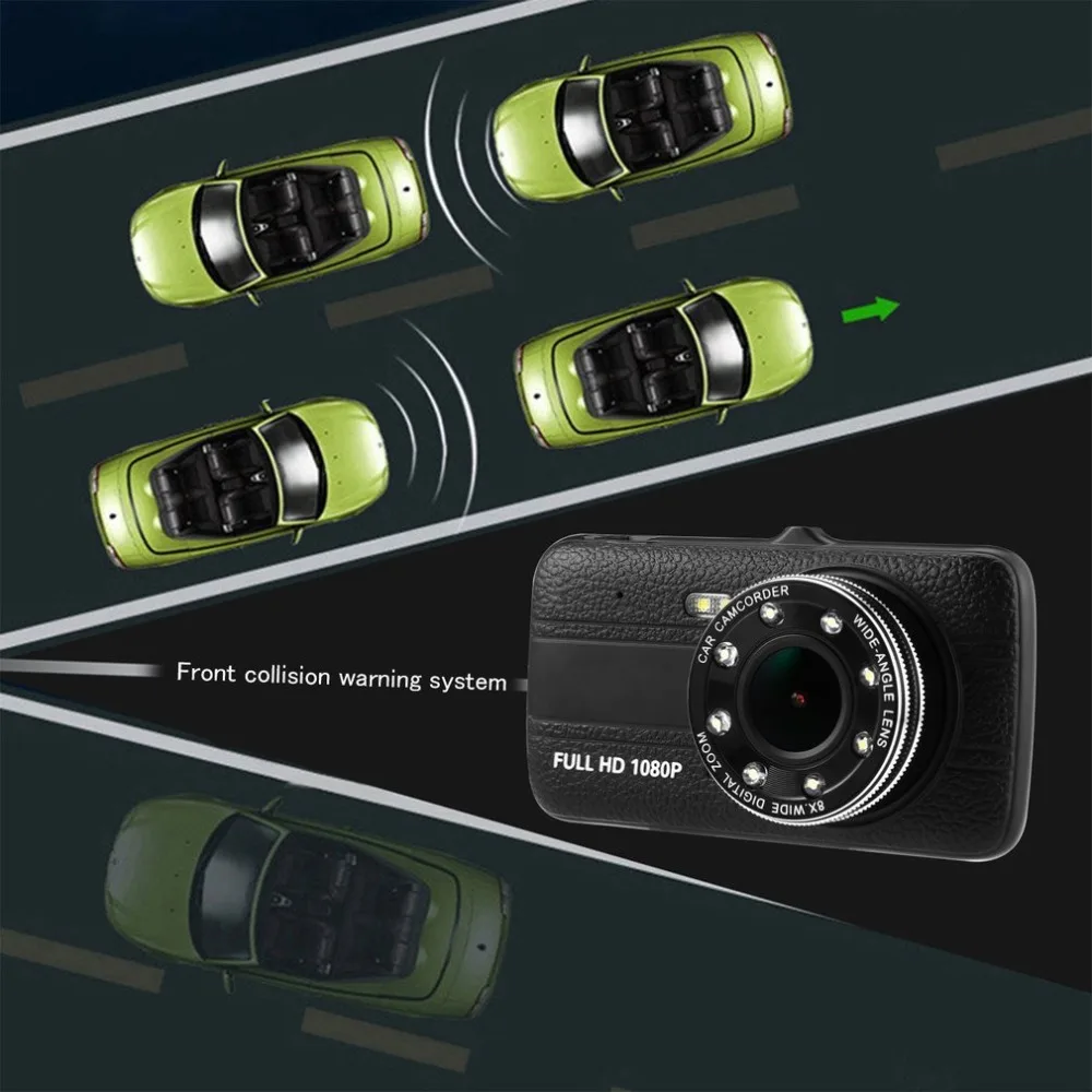 4 дюйма G-sensor 140 градусов широкоугольная HD Видеорегистраторы для автомобилей вождения Регистраторы видеокамера