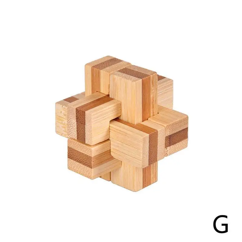 Китайская Luban Lock 3d деревянная игрушка-головоломка, геометрическая форма, детская игра-головоломка, обучающая интеллектуальная креативная игрушка для разблокировки - Цвет: G