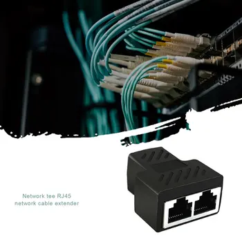 

1 To 2 Ways RJ45 Ethernet LAN Network Splitter Double Adapter Ports Coupler Connector Extender Adapter Plug Connector Adapter