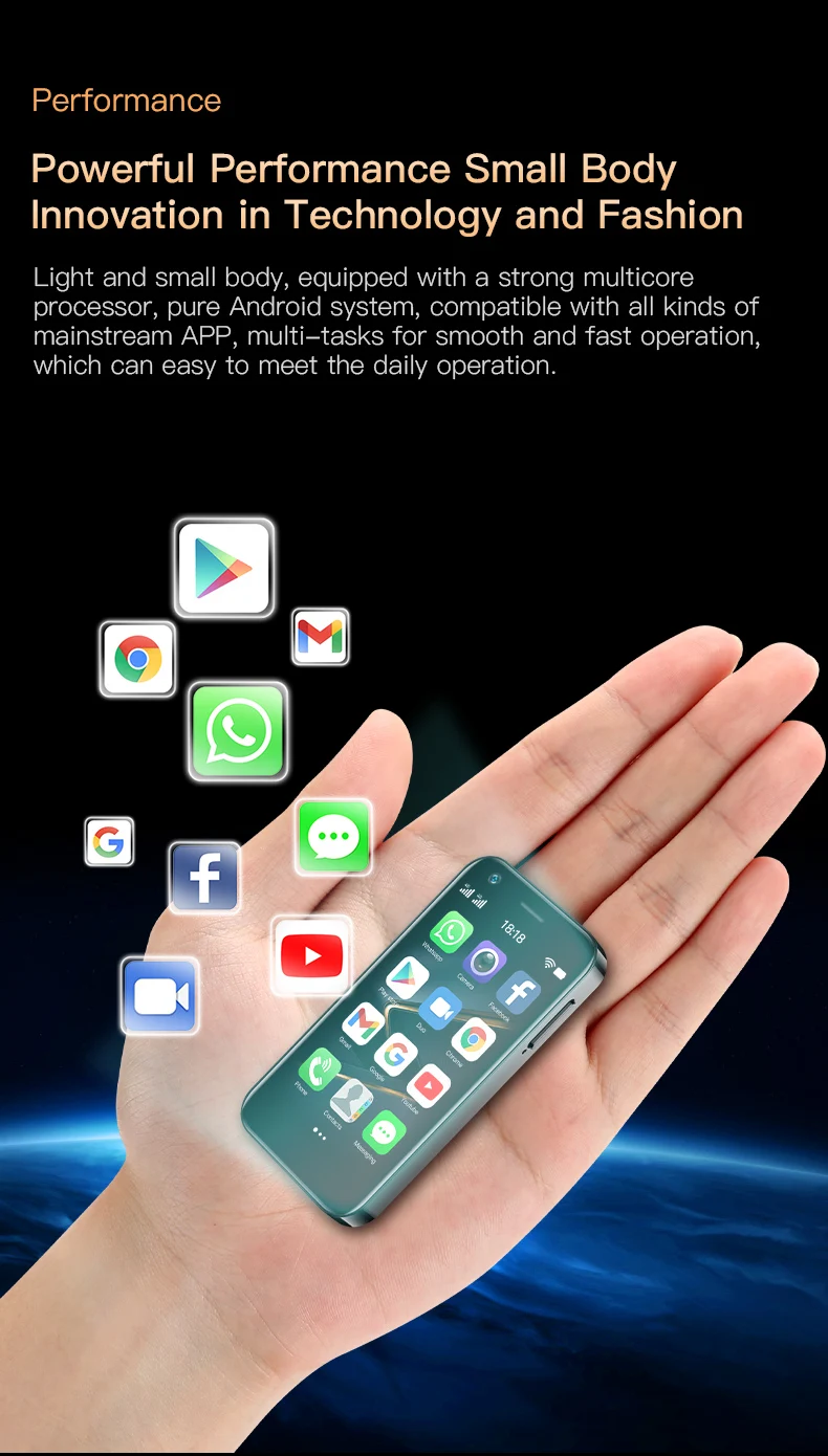 SOYES XS12 Mini 4G Smartphone Android 10 Dual Sim Octa Core 13MP Camera WIFI Bluetooth FM Hotspot GPS 3.0 Inch Little Cellphone