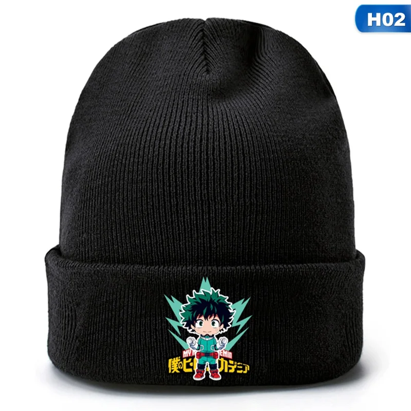 2 Аниме Мой герой Academy осень зима уличная теплая вязаная шапка Skullies Beanie cap Косплей - Цвет: 2