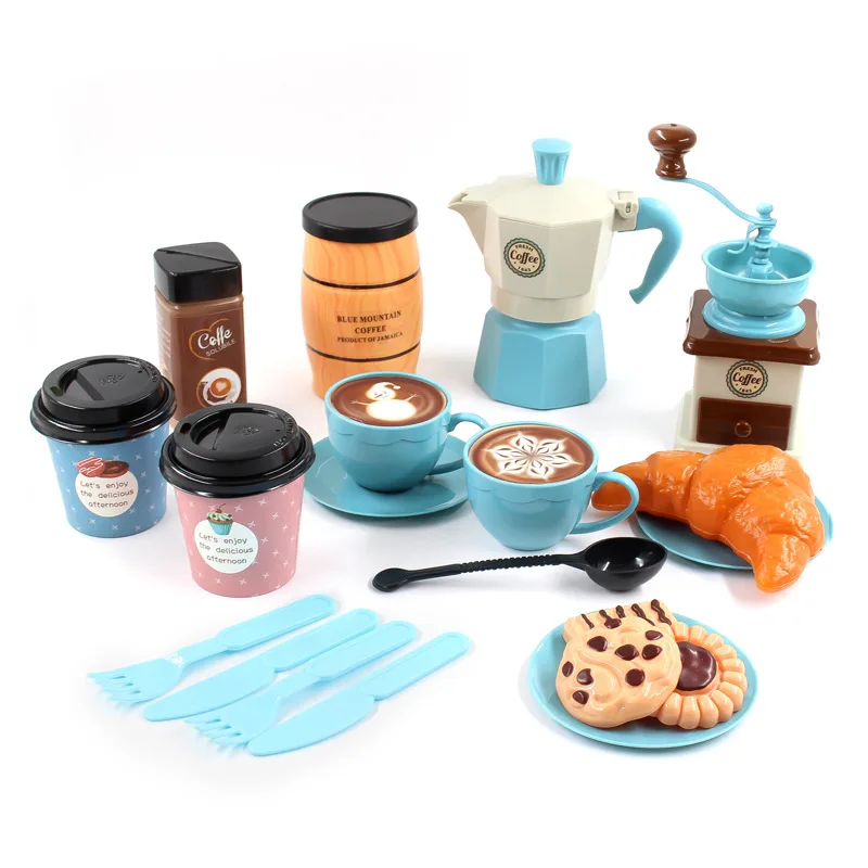 Simulation Coffee Machine Kids Toy Pretend Ice Cream Machine Kitchen Play House Game DIY Dessert Kitchen Set Toy