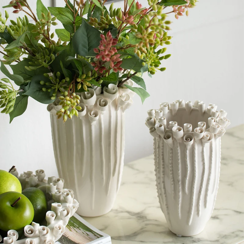 Современные Керамические настольные вазы с рисунком розы, Креативные украшения, декор для рукоделия, ваза для дома, отеля, рабочего стола