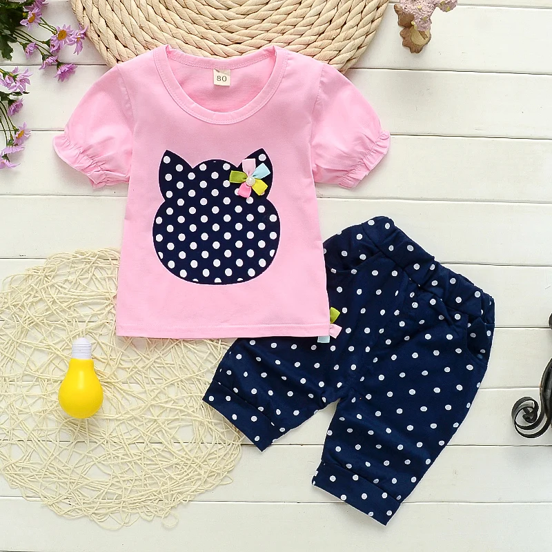Clothing Set 2pcs BibiCola summer girls children cotton suit kids cartoon outfits short sleeve baby girls clothes sets girls clothing set