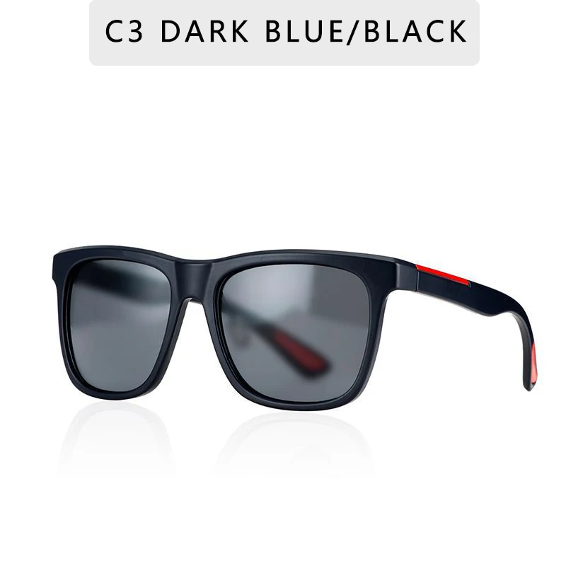 Фирменный дизайн солнцезащитные очки для мужчин для вождения модные квадратные черные рамки крутые дорожные солнцезащитные очки Oculos de sol UV400 - Цвет линз: C3