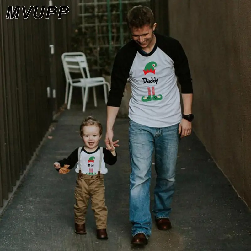 

Santa's beard Merry Christmas family matching outfits clothes mother&father&kids Cotton Cute Style tshirt tops korean style mom