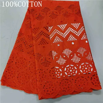 

5 yard Swiss lace fabric 2020 latest heavy beaded embroidery African 100% cotton fabrics Swiss voile lace popular Dubai style HL