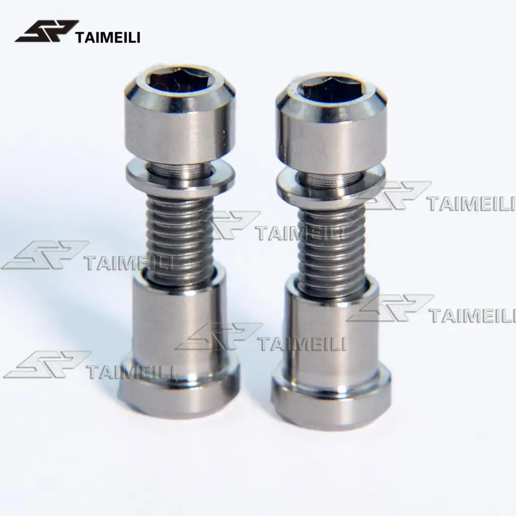 Cylinder head silver Титан болт шпилька с резьбой по всей длине+ шариковая гайка Ti Болт M5 x16mmM5x18mm M5x20mm для 3T руль из углеродного волокна для передняя вилка крепежный винт, комплект из 2 предметов - Цвет: Cylinder head silver