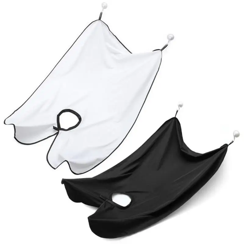 Бритье ремонт бороды накидка для бритья ткань с 2 присосками водонепроницаемый белый черный парикмахерский шарф Парикмахерские аксессуары
