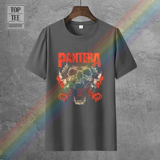 Pantera T Shirt Black Graphic Print Heavy Groove Metal Rock Band Tees 1-A-179 O-Neck Hipster T Shirts 0162147-Dark Gray