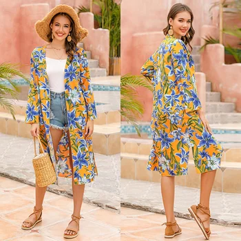 

Loose Holiday Sun-Proof Clothing Seaside Long Beach Coat Swimsuit Outdoor Bikini Wrapped Skirt