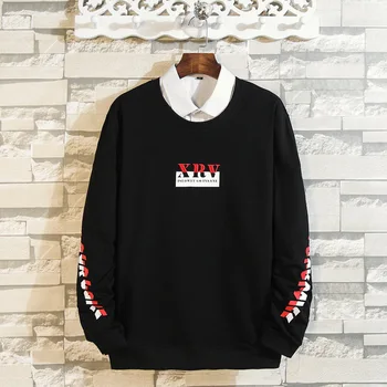 

Cotton Long Sleeve T Shirt Men Plus Fat plus Size Round Neck Loose Backing Shirt Male Sports Leisure Sweater