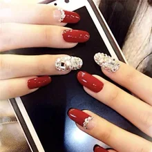 448-hong jing круглая одежда Маникюр готовой Продукт xin niang kuan кончик ногтей поддельные ногти патч Маникюр