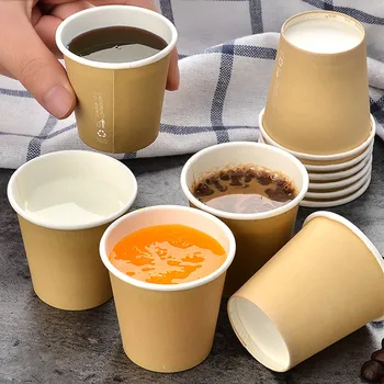 

100pcs Mini small disposable drink milk tea yogurt coffee taste cup 2oz 60ml store activity publicize bread liqueur paper cup