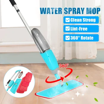 

Automatic Spin Spray Mop with 3Pcs Reusable Microfiber Pads Ultrafine Fiber Cleaning Cloth Home Kitchen Wooden Floor Lazy Mop