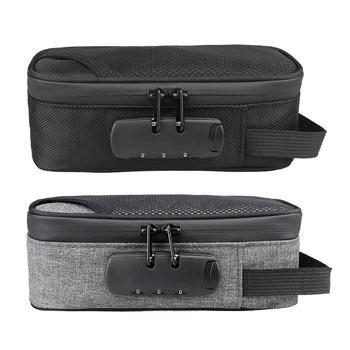 

Smoking Smell Proof Stash Case Bag With Combination Lock Carbon lined Container organizer For Tobacco Weed Storage Case