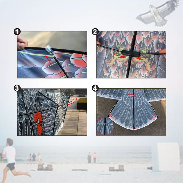 Umuláció Repülő Sas Kite Madara Scarer Drive Bird Madár Rátriaszár A Kerti Madárijesztő Udvari Madárcsökkentő Könnyen Összeállítható - Image 3