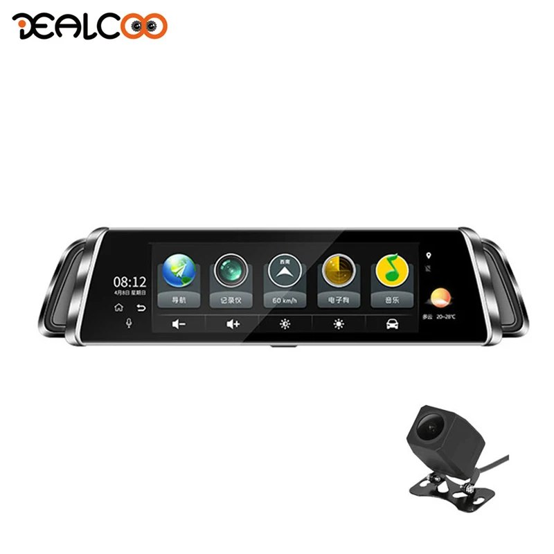 

Dealcoo 10' Touch Screen Car DVR Video Recorder Camera ADAS Android 4G/WIFI GPS Navigation Mirror DashCam RearView Mirror Camera