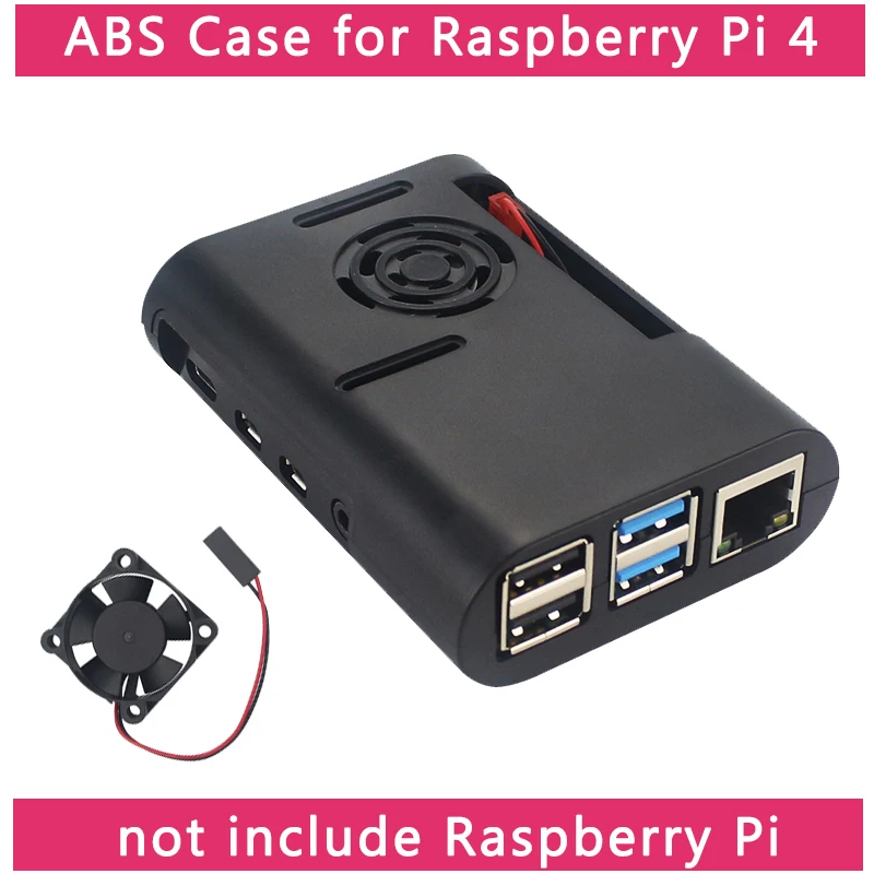 Чехол для Raspberry Pi 4 Model B из АБС пластика черный прозрачный корпус поддержка