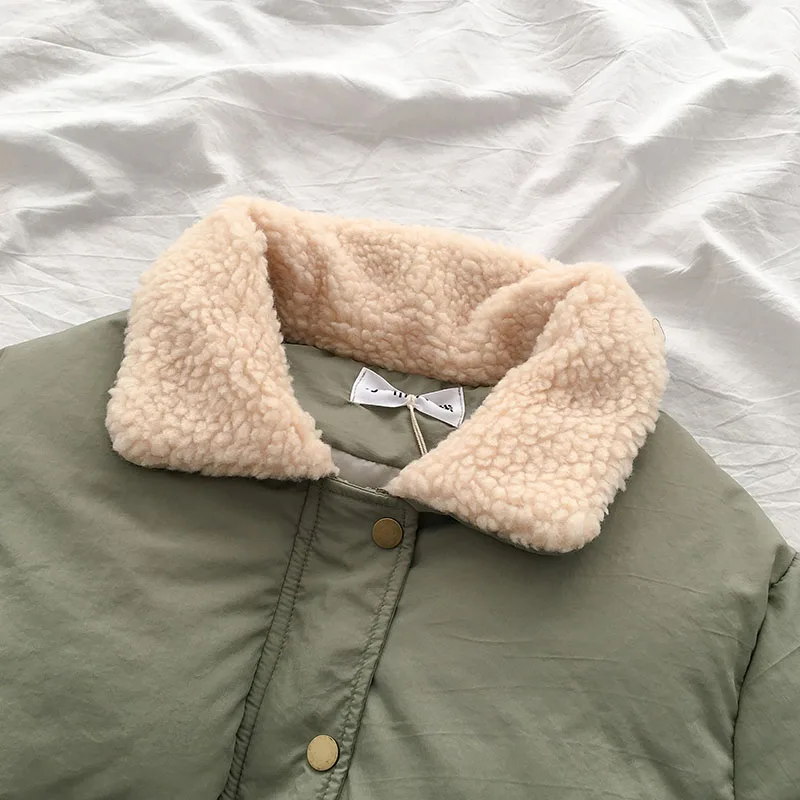 Neploe Для женщин парки Пальто Lambwool; в стиле «пэчворк»; с отложным воротником куртка с длинными рукавами Новинка зимы в Корейском стиле; зимняя теплая верхняя одежда 56225