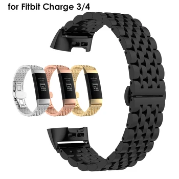 

Stainless Steel Bracelet for Fitbit Charge 4 3 SE Bands Replacement Metal Strap Wristband Butterfly Buckle Clasp Luxury Man Cool