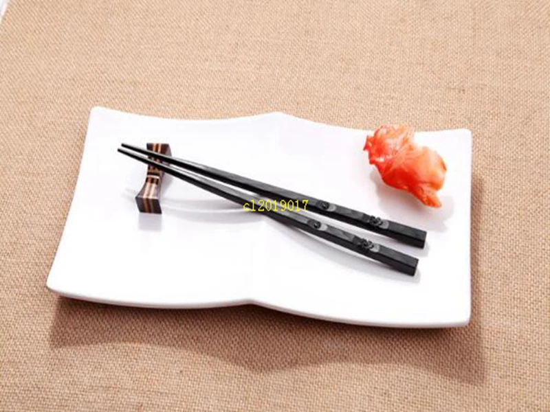 Китайские палочки для еды с цветочным узором черного цвета, нескользящая прочная палочка для еды для кухни, ресторана отеля