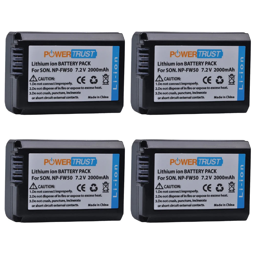 4 battery 2000 мА/ч, NP-FW50 FW50 NPFW50 np fw50 черный Батарея для sony Alpha a6500 a6300 a7 7R a7R a7R II a7II NEX-3 NEX-3N NEX-5 - Цвет: 4 battery