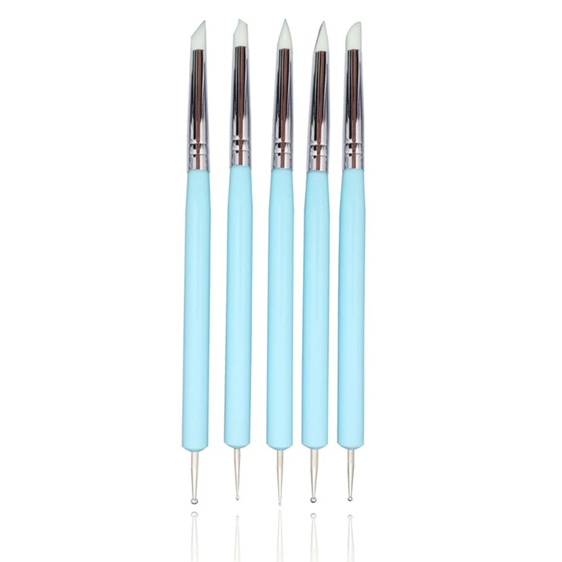

5pcs/set Soft Pottery Clay Tool DIY Art Handmade Carving Indentation Pen Two Head Stainless Steel Sculpture Tool Point Drill Pen