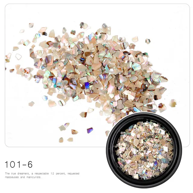 HNUIX 1 Box Shell Stone Nails Art Glitter for Nail UV Gel Nail Polish Flakies Decoration Nail Accessories 101-6