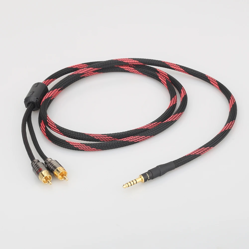 HI end OFC 4 мм 5 полюсный штекер сбалансированный до 2RCA Модернизированный кабель