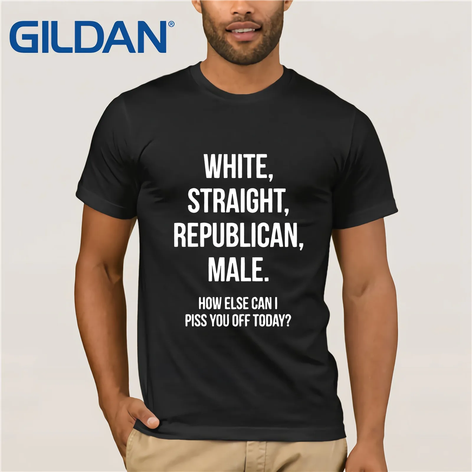 male Men Shirt White republican straight