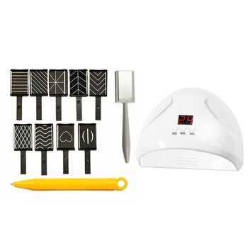 

1 Set Nail Art Tool net Pen & 1Pcs White Nail Phototherapy Machine 36W Smart Induction USB Power