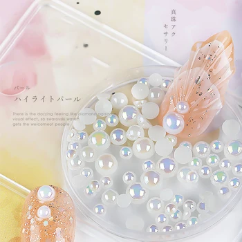 

1pc Mixed Size Half-round Mermaid Pearl Nail Rhinestone DIY Manicure 3D Pearl Nail Art Decorations Nail Beauty Beads Accessorie