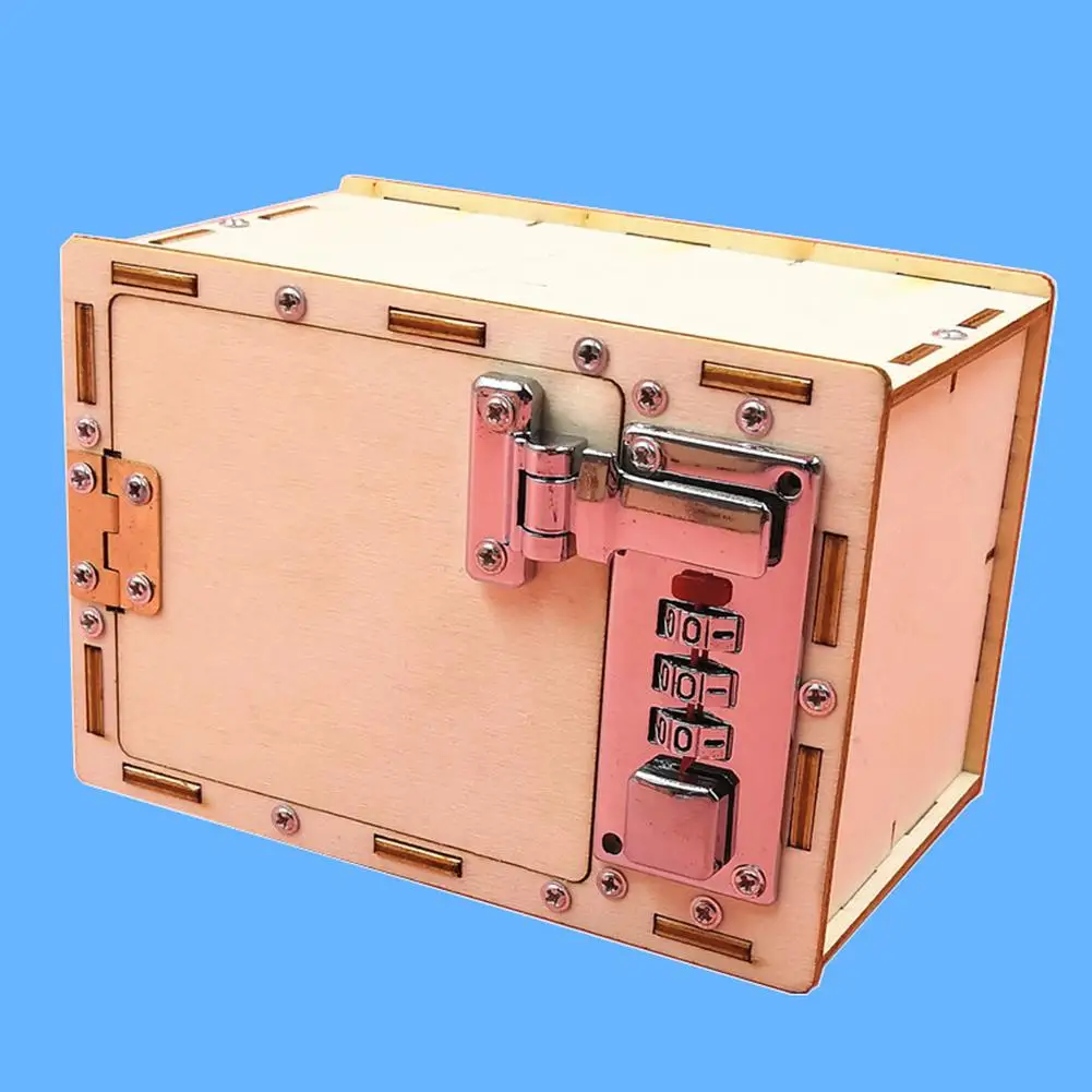 DIY Wooden Safe Box Physic Science School Kids Projects Experiment Kits Fun Toy 