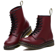 Doc/зимние ботинки на меху; сапоги мартинсы ботинки Мартинс; женская обувь на платформе; женские кожаные ботильоны; коллекция года; модные роскошные дизайнерские martens ботинки