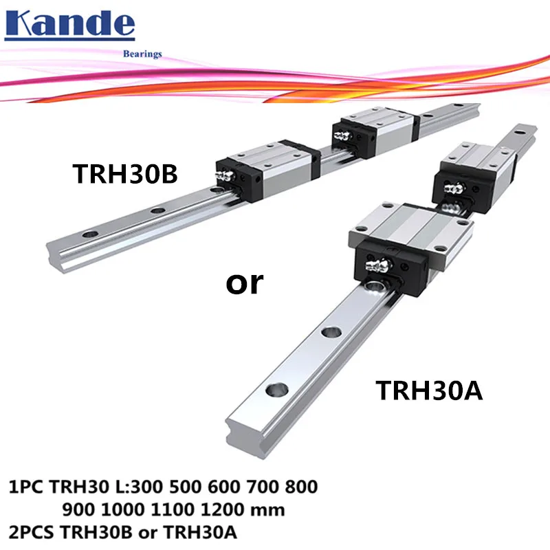 1 шт. линейная направляющая TRH30 + 2 блок TRH30B или фланцевый TRH30A L 300 1200 мм для