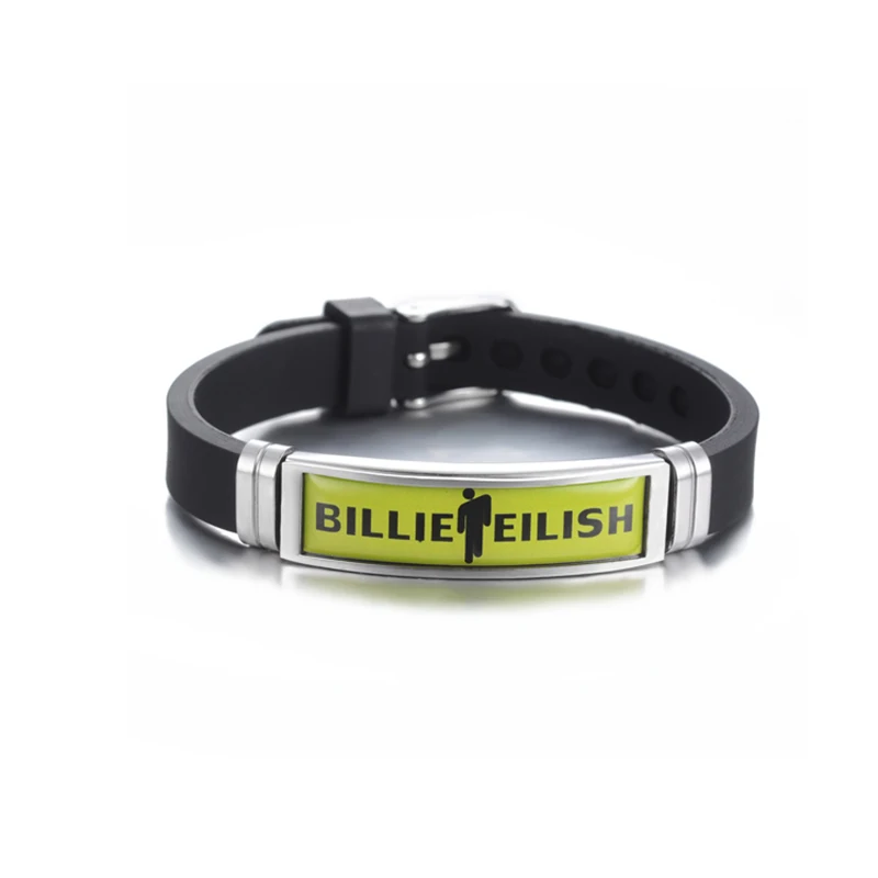 Billie Eilish браслет гений девушка из нержавеющей стали силиконовые браслеты для женщин мужчин браслеты вентиляторы подарок