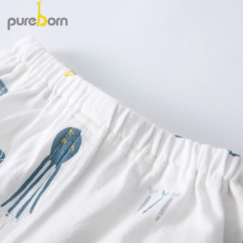 Детские штаны унисекс Pureborn дышащие Хлопковые Штаны для маленьких мальчиков