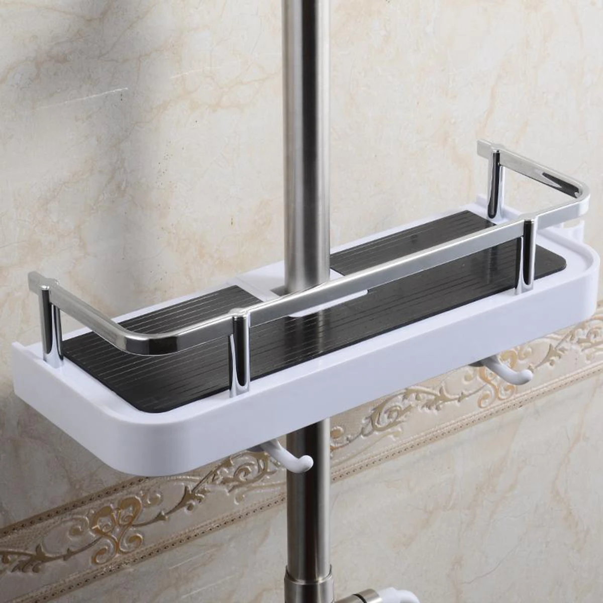 1pc Shower Storage Bathroom Shelf Rack Shampoo Bath Towel Tray Single Tier Shower Head Holder Bathroom Accessories