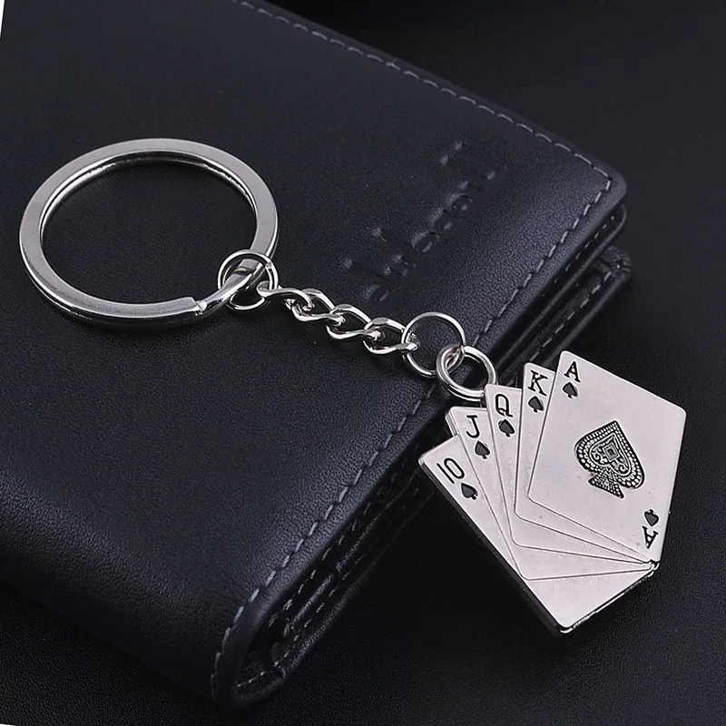 Fashion and novelty Las Vegas Poker CHARM KEYCHAIN men's trinkets