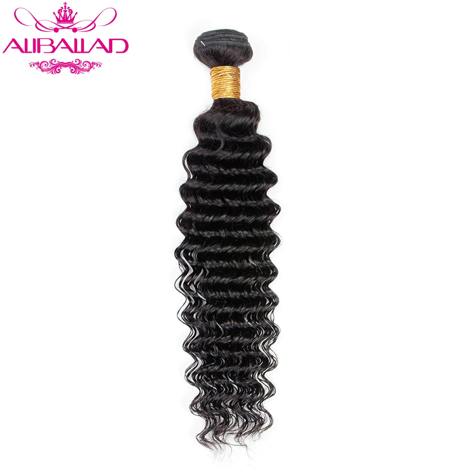 

Deep Wave Bundles Brazilian Hair Weave Natural Color Hair Weaving 8 To 28 Inches Non-Remy Human Hair Extensions Aliballad Hair