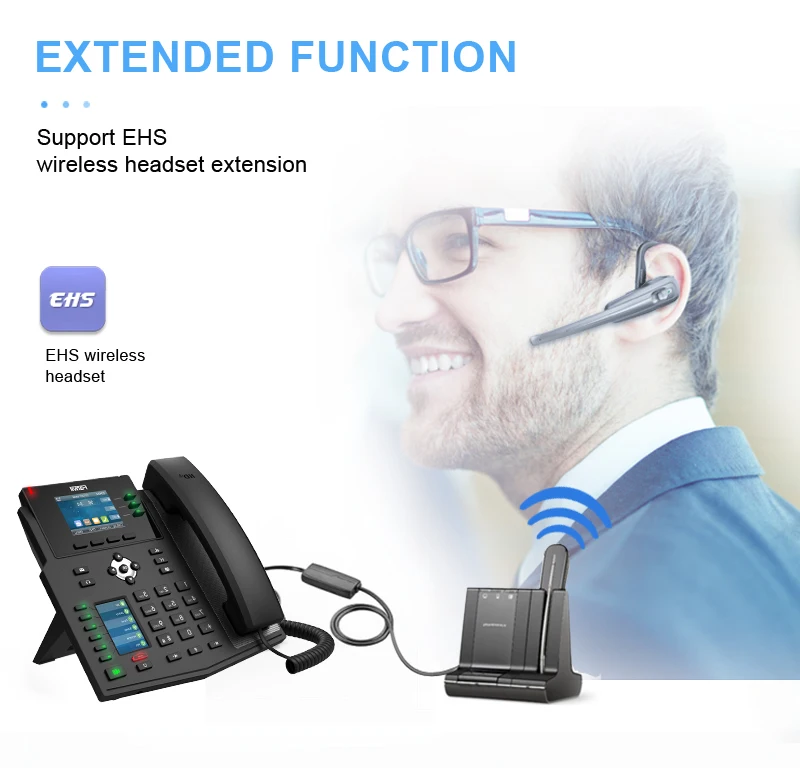 Fanvil X4U IP телефон предприятия Wi-Fi Bluetooth беспроводной телефон Поддержка iP4/IPv6 VoIP телефон предприятия для офиса конференции