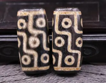 

Magic Energy Tibetan Old Agate 12 Eye special shape dZi Bead Amulet Talisman Treasure