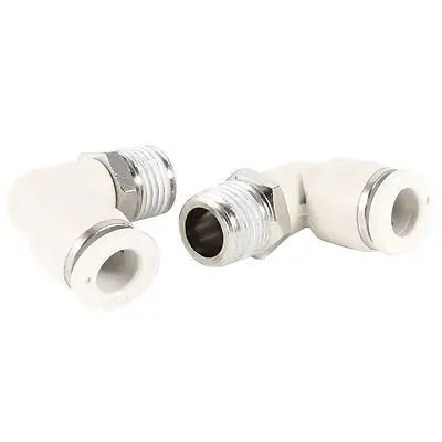 

Elbow Design 8mm Hole 1/4" PT Thread Pneumatic Quick Fitting Connector 2 Pcs